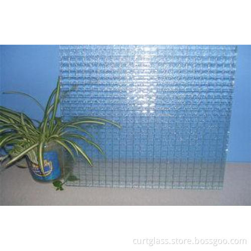 Wire Pattern Decorative Glass Panels Heat Resistance For Sh